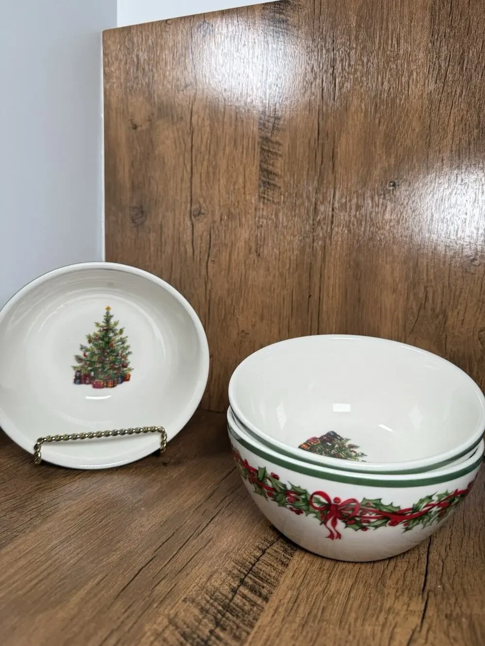 3 Christopher Radko Christmas Traditions Holiday Celebrations Bowl Soup Cereal